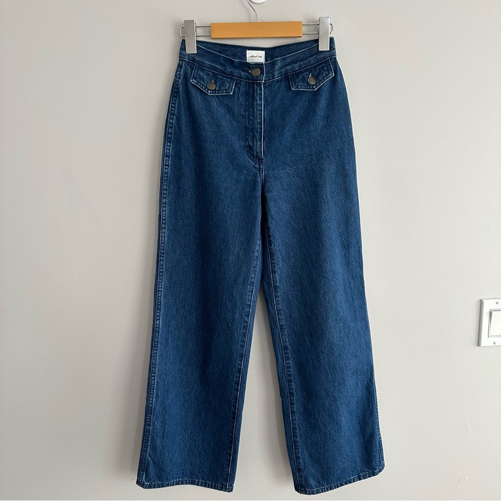 Aritzia Wilfred Free High Waisted Wide Leg Range Sailor Jeans Womens Size 0